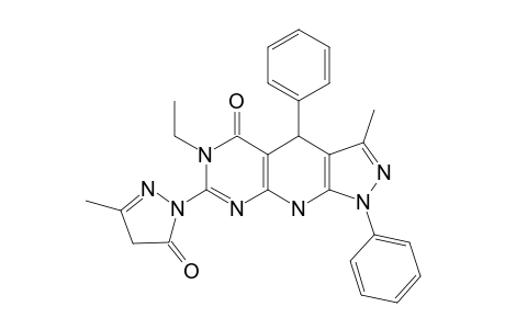 6-ETHYL-3-METHYL-7-[3-METHYL-5-OXO-(2-PYRAZOLINYL)]-1,4-DIPHENYL-4,6,9-TRIHYDRO-PYRAZOLO-[5,4-B]-PYRIMIDINO-[5,4-E]-PYRIDIN-5-ONE