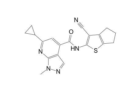 N-(3-cyano-5,6-dihydro-4H-cyclopenta[b]thien-2-yl)-6-cyclopropyl-1-methyl-1H-pyrazolo[3,4-b]pyridine-4-carboxamide