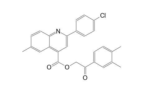 4-quinolinecarboxylic acid, 2-(4-chlorophenyl)-6-methyl-, 2-(3,4-dimethylphenyl)-2-oxoethyl ester