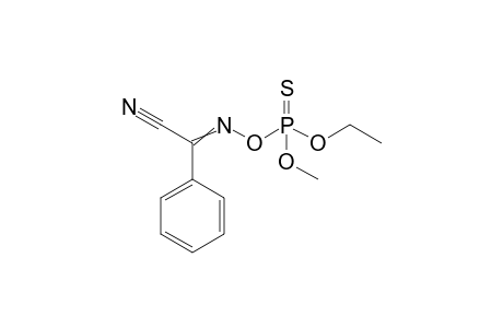 Glyoxylonitrile, phenyl-, oxime, O-ethyl O-methyl phosphorothioate