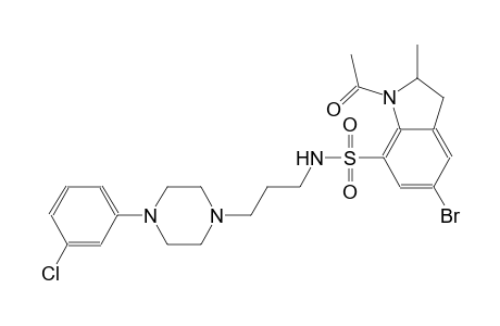 1H-indole-7-sulfonamide, 1-acetyl-5-bromo-N-[3-[4-(3-chlorophenyl)-1-piperazinyl]propyl]-2,3-dihydro-2-methyl-