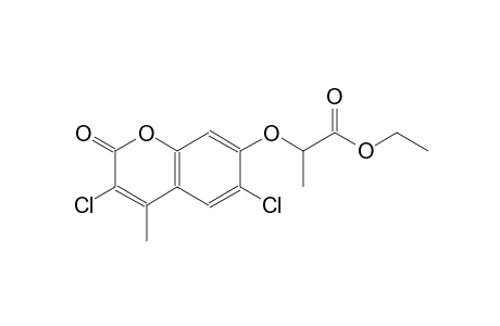 ethyl 2-[(3,6-dichloro-4-methyl-2-oxo-2H-chromen-7-yl)oxy]propanoate