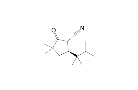trans-3,3-Dimethyl-2-oxo-5-(2,3-dimethylbut-3-en-2-yl)cyclopentane-1-carbonitrile