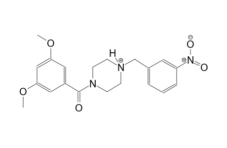 1-(3,5-dimethoxybenzoyl)-4-(3-nitrobenzyl)piperazin-4-ium