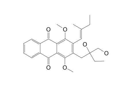 3-(2''-ETHYL-2'',3''-DIHYDROPROPAN-1''-YL)-1,4-DIMETHOXY-2-(2'-METHYLBUT-1'-ENYL)-ANTHRAQUINONE