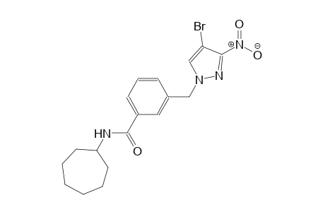 3-[(4-bromo-3-nitro-1H-pyrazol-1-yl)methyl]-N-cycloheptylbenzamide