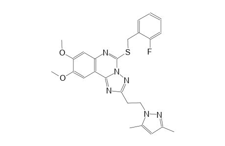 [1,2,4]triazolo[1,5-c]quinazoline, 2-[2-(3,5-dimethyl-1H-pyrazol-1-yl)ethyl]-5-[[(2-fluorophenyl)methyl]thio]-8,9-dimethoxy-