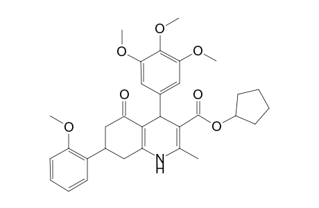 5-keto-7-(2-methoxyphenyl)-2-methyl-4-(3,4,5-trimethoxyphenyl)-4,6,7,8-tetrahydro-1H-quinoline-3-carboxylic acid cyclopentyl ester