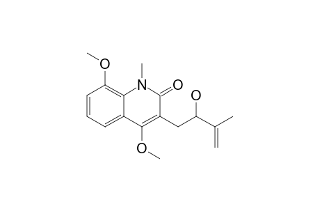 ACUTIFOLIN;N-METHYL-3-(2'-HYDROXY-3'-METHYLBUT-3'-ENYL)-4,8-DIMETHOXY-2-QUINOLONE