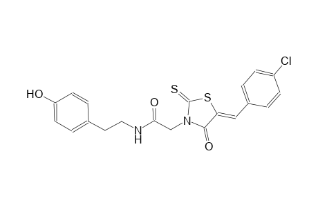 2-[(5Z)-5-(4-chlorobenzylidene)-4-oxo-2-thioxo-1,3-thiazolidin-3-yl]-N-[2-(4-hydroxyphenyl)ethyl]acetamide