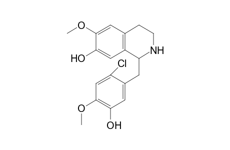 1-(2-Chloro-5-hydroxy-4-methoxybenzyl)-6-methoxy-1,2,3,4-tetrahydroisoquinolin-7-ol