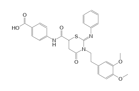 4-({[(2Z)-3-[2-(3,4-dimethoxyphenyl)ethyl]-4-oxo-2-(phenylimino)tetrahydro-2H-1,3-thiazin-6-yl]carbonyl}amino)benzoic acid