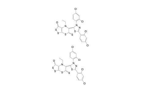 (+/-)-(E)-4-ETHYL-3-OXO-5-[3,5-DI-(2,4-DICHLOROPHENYL)-[1,3,4]-THIADIAZOL-2-YLIDENYL]-[1,2]-DITHIOLO-[3,4-B]-[1,4]-THIAZINE-6-THIONE