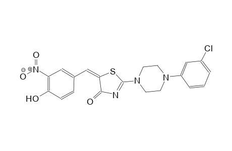 (5E)-2-[4-(3-chlorophenyl)-1-piperazinyl]-5-(4-hydroxy-3-nitrobenzylidene)-1,3-thiazol-4(5H)-one