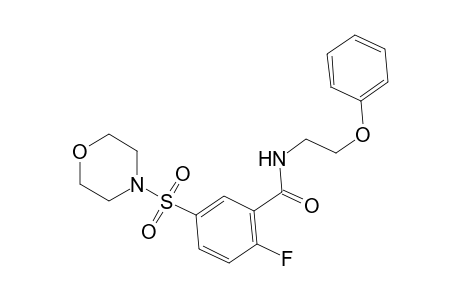 2-Fluoro-5-(4-morpholinylsulfonyl)-N-(2-phenoxyethyl)benzamide