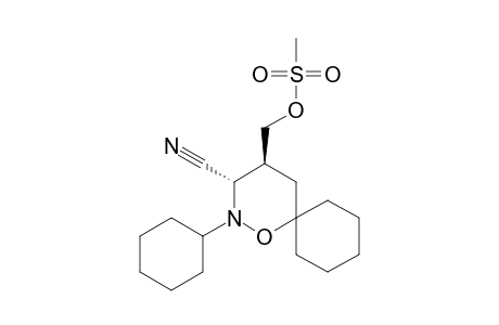 1-Oxa-2-azaspiro[5.5]undecane-3-carbonitrile, 2-cyclohexyl-4-[[(methylsulfonyl)oxy]methyl]-, trans-(.+-.)-