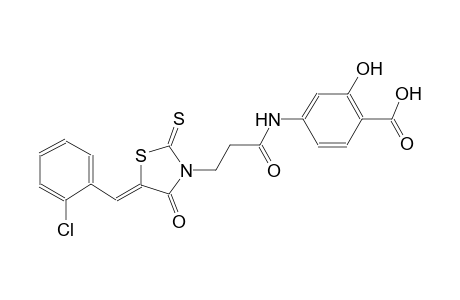 4-({3-[(5Z)-5-(2-chlorobenzylidene)-4-oxo-2-thioxo-1,3-thiazolidin-3-yl]propanoyl}amino)-2-hydroxybenzoic acid