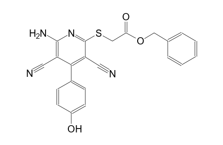 benzyl {[6-amino-3,5-dicyano-4-(4-hydroxyphenyl)-2-pyridinyl]sulfanyl}acetate