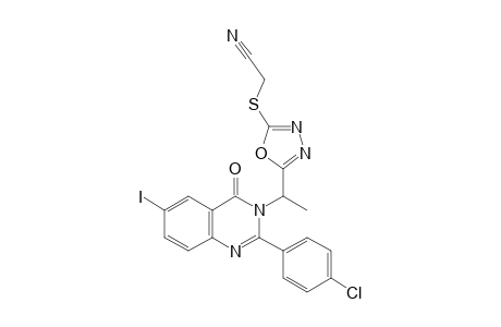 2-(5-(1-(2-(4-chlorophenyl)-6-iodo-4-oxoquinazolin-3(4H)-yl)ethyl)-1,3,4-oxadiazol-2-ylthio)acetonitrile