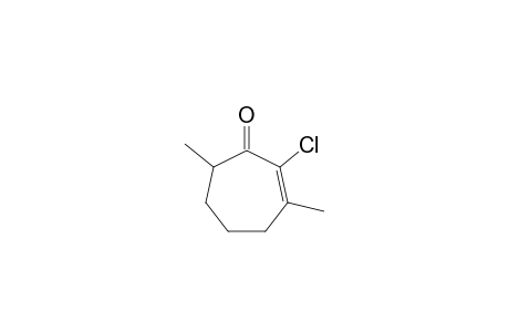 2-Chloranyl-3,7-dimethyl-cyclohept-2-en-1-one
