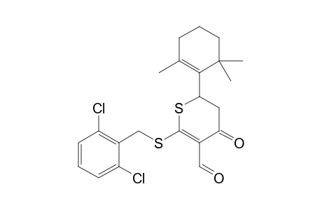 2-[(2,6-dichlorobenzyl)thio]-4-keto-6-(2,6,6-trimethyl-1-cyclohexenyl)-5,6-dihydrothiopyran-3-carbaldehyde