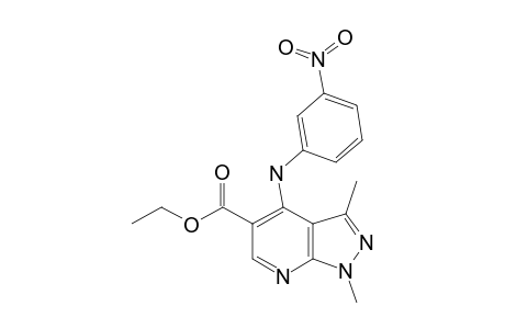 3-(NITROPHENYL)-AMINO-5-CARBOETHOXY-1,3-DIMETHYL-1H-PYRAZOLO-[3,4-B]-PYRIDINE