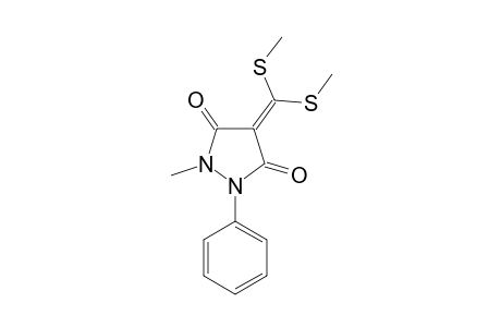 N-METHYL-4-BIS-(METHYLTHIO)-METHYLENE-1-PHENYL-3,5-DIOXO-PYRAZOLIDINE