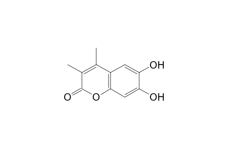 2H-1-benzopyran-2-one, 6,7-dihydroxy-3,4-dimethyl-