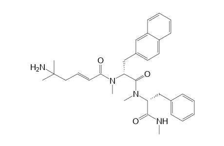(2E)-5-Amino-5-methylhex-2-enoic acid N-methyl-N-((1R)-1-(N-methyl-N-((1R)-1-(methylcarbamoyl)-2-phenylethyl)carbamoyl)-2-(2-naphthyl)ethyl)amide