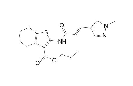 propyl 2-{[(2E)-3-(1-methyl-1H-pyrazol-4-yl)-2-propenoyl]amino}-4,5,6,7-tetrahydro-1-benzothiophene-3-carboxylate