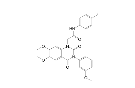 2-(6,7-dimethoxy-3-(3-methoxyphenyl)-2,4-dioxo-3,4-dihydro-1(2H)-quinazolinyl)-N-(4-ethylphenyl)acetamide