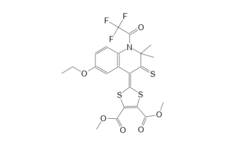 dimethyl 2-(6-ethoxy-2,2-dimethyl-3-thioxo-1-(trifluoroacetyl)-2,3-dihydro-4(1H)-quinolinylidene)-1,3-dithiole-4,5-dicarboxylate