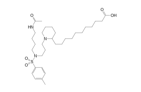 11-[1-(8-acetamido-4-tosyl-4-aza-octyl)2-piperidyl]undecanoic acid