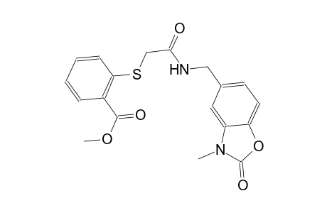 benzoic acid, 2-[[2-[[(2,3-dihydro-3-methyl-2-oxo-5-benzoxazolyl)methyl]amino]-2-oxoethyl]thio]-, methyl ester