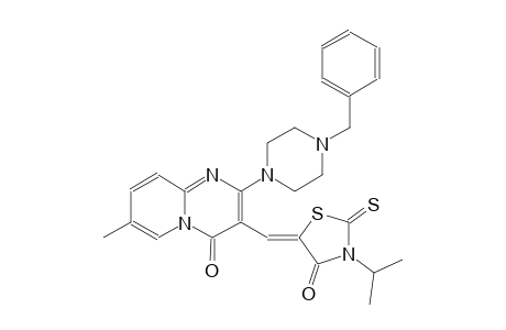 2-(4-benzyl-1-piperazinyl)-3-[(Z)-(3-isopropyl-4-oxo-2-thioxo-1,3-thiazolidin-5-ylidene)methyl]-7-methyl-4H-pyrido[1,2-a]pyrimidin-4-one