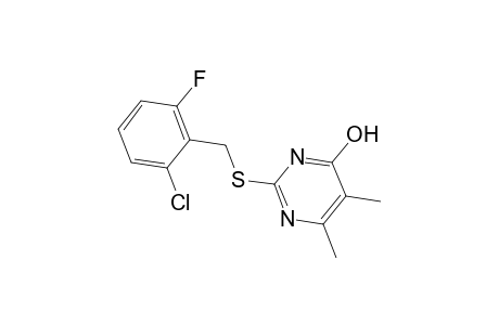 2-[(2-chloranyl-6-fluoranyl-phenyl)methylsulfanyl]-5,6-dimethyl-1H-pyrimidin-4-one