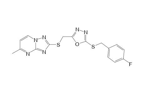 2-((5-(4-Fluorobenzylthio)-1,3,4-oxadiazol-2-yl)-methylthio)-5-dimethyl-1,2,4-triazolo-[1,5-a]pyrimidine