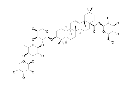 CLEMATICHINENOSIDE-A;#3;3-O-BETA-D-RIBOPYRANOSYL-(1->3)-ALPHA-L-RHAMNOPYRANOSYL-(1->2)-ALPHA-L-ARABINOPYRANOSYL-OLEANOLIC-ACID-28-O-BETA-D-GLUCOPYRANOSYLESTER