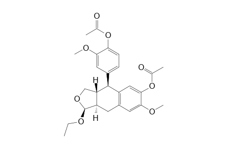 Naphtho[2,3-c]furan-6-ol, 4-[4-(acetyloxy)-3-methoxyphenyl]-1-ethoxy-1,3,3a,4,9,9a-hexahydro-7-methoxy-, acetate, [1S-(1.alpha.,3a.alpha.,4.alpha.,9a.beta.)]-