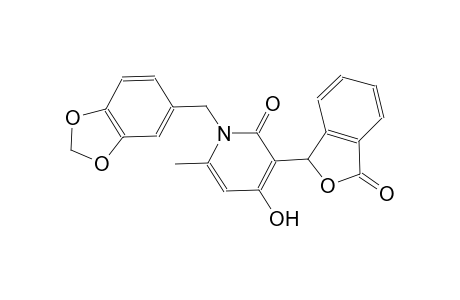 2(1H)-pyridinone, 1-(1,3-benzodioxol-5-ylmethyl)-3-(1,3-dihydro-3-oxo-1-isobenzofuranyl)-4-hydroxy-6-methyl-