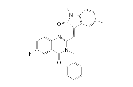 3-benzyl-2-[(Z)-(1,5-dimethyl-2-oxo-1,2-dihydro-3H-indol-3-ylidene)methyl]-6-iodo-4(3H)-quinazolinone