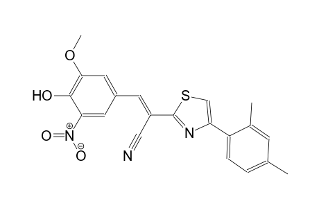 (2E)-2-[4-(2,4-dimethylphenyl)-1,3-thiazol-2-yl]-3-(4-hydroxy-3-methoxy-5-nitrophenyl)-2-propenenitrile