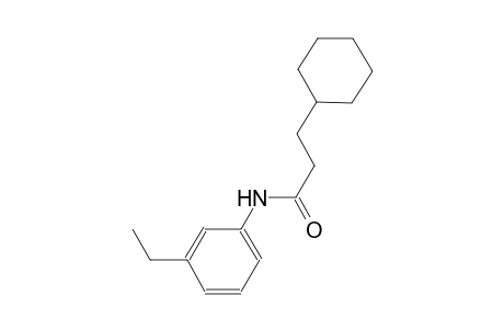 3-cyclohexyl-N-(3-ethylphenyl)propanamide