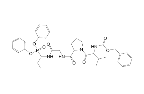 diphenyl N-(benzyloxycarbonyl)-L-valyl-L-prolyl-glycyl-(2-decarboxy-DL-valin-2-yl)phosphonate