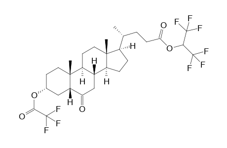 [2,2,2-trifluoro-1-(trifluoromethyl)ethyl] (4R)-4-[(3R,5R,8S,9S,10R,13R,14S,17R)-10,13-dimethyl-6-oxo-3-(2,2,2-trifluoroacetyl)oxy-1,2,3,4,5,7,8,9,11,12,14,15,16,17-tetradecahydrocyclopenta[a]phenanthren-17-yl]pentanoate