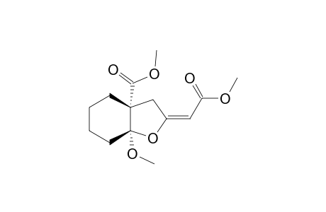 (2E,3aR,7aS)-2-(2-keto-2-methoxy-ethylidene)-7a-methoxy-4,5,6,7-tetrahydro-3H-benzofuran-3a-carboxylic acid methyl ester