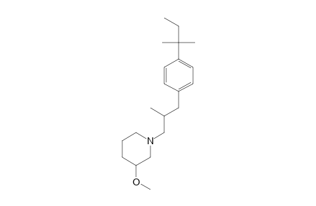 Piperidine, 1-[3-[4-(1,1-dimethylpropyl)phenyl]-2-methylpropyl]-3-methoxy-