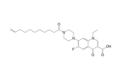 1-ethyl-6-fluoro-4-oxo-7-[4-(10-undecenoyl)-1-piperazinyl]-1,4-dihydro-3-quinolinecarboxylic acid