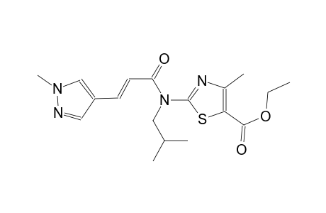ethyl 2-{isobutyl[(2E)-3-(1-methyl-1H-pyrazol-4-yl)-2-propenoyl]amino}-4-methyl-1,3-thiazole-5-carboxylate
