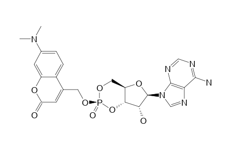 4-[[(1S,3S,6R,8R,9R)-8-(6-aminopurin-9-yl)-9-hydroxy-3-keto-2,4,7-trioxa-3$l^{5}-phosphabicyclo[4.3.0]nonan-3-yl]oxymethyl]-7-dimethylamino-coumarin